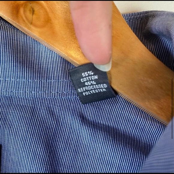 NWT VAN HEUSEN Blue Slim Fit Button Down Shirt | L - Picture 6 of 9